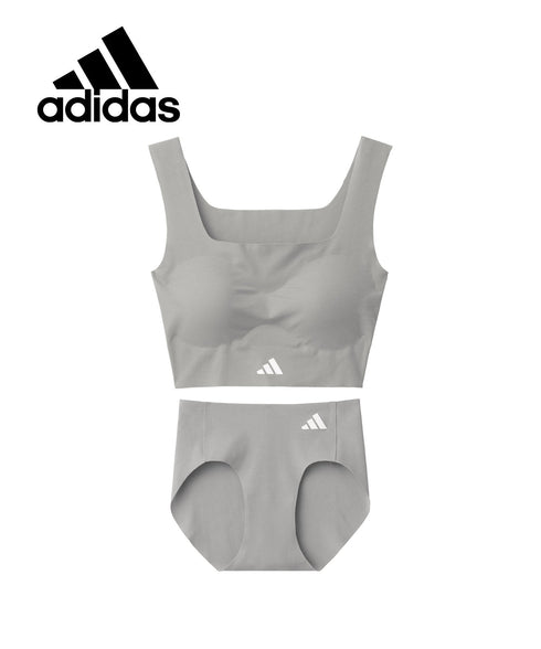 アディダス adidas 完全無縫製 レディース クロップトップ&ハ-フショーツ 上下セット