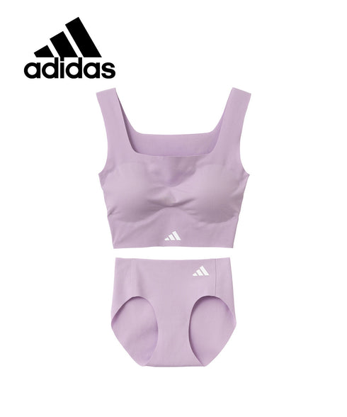 アディダス adidas 完全無縫製 レディース クロップトップ&ハ-フショーツ 上下セット
