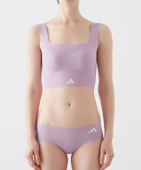 アディダス adidas 完全無縫製 レディース クロップトップ&ハ-フショーツ 上下セット