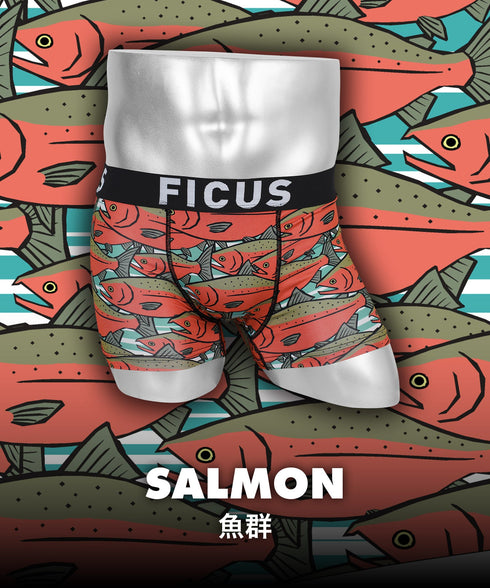 フィークス FICUS 魚群 メンズボクサーパンツ 【メール便】|下着 おしゃれ 人気 クリスマス プレゼント 彼氏