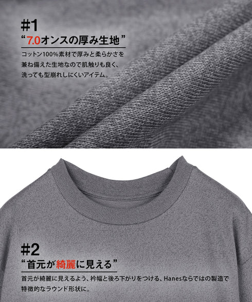 ヘインズ Hanes MOKU クルーネック 半袖 Tシャツ おしゃれ 人気 プレゼント 彼氏