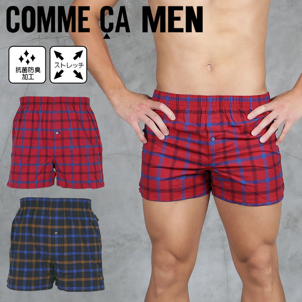 コムサメン COMME CA MEN 平ガングラフチェックストレッチ先染め メンズ トランクス 【メール便】