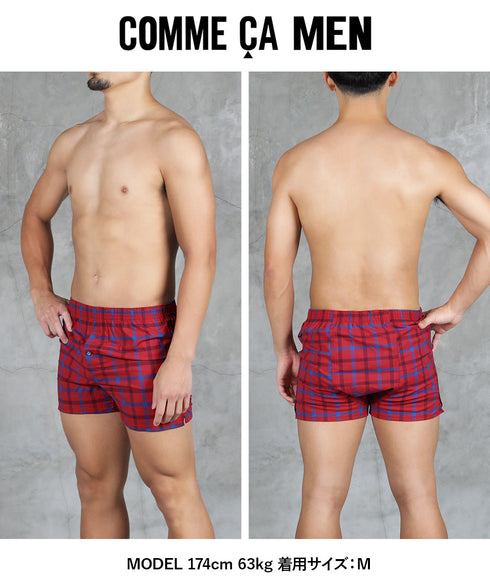 コムサメン COMME CA MEN 平ガングラフチェックストレッチ先染め メンズ トランクス 【メール便】