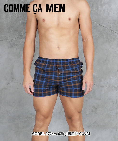 コムサメン COMME CA MEN 平ガングラフチェックストレッチ先染め メンズ トランクス 【メール便】