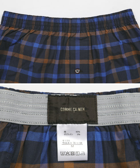 コムサメン COMME CA MEN 平ガングラフチェックストレッチ先染め メンズ トランクス 【メール便】