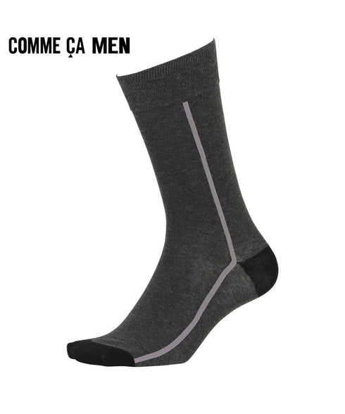 コムサメン COMME CA MEN センターライン メンズ クルーソックス 【メール便】