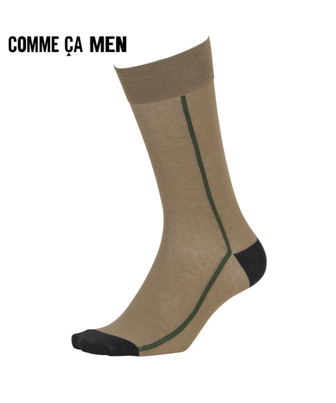 コムサメン COMME CA MEN センターライン メンズ クルーソックス 【メール便】