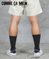 コムサメン COMME CA MEN センターライン メンズ クルーソックス 【メール便】