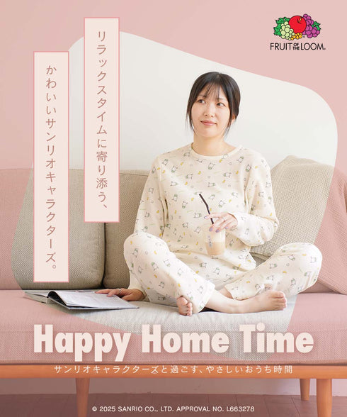 フルーツオブザルーム FRUIT OF THE LOOM FRUIT OF THE LOOM×サンリオキャラクターズ コラボルームウェア 上下セット