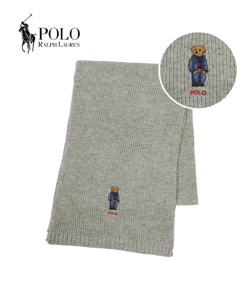 ポロ ラルフローレン POLO RALPH LAUREN solid denim bear scarf マフラー|おしゃれ 人気 クリスマス プレゼント 彼氏