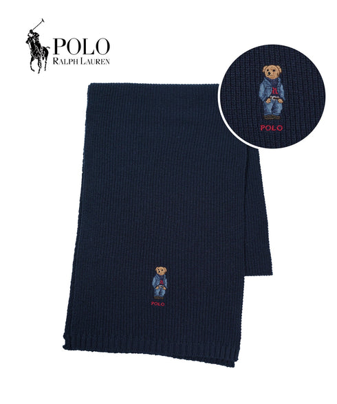 ポロ ラルフローレン POLO RALPH LAUREN solid denim bear scarf マフラー|おしゃれ 人気 クリスマス プレゼント 彼氏