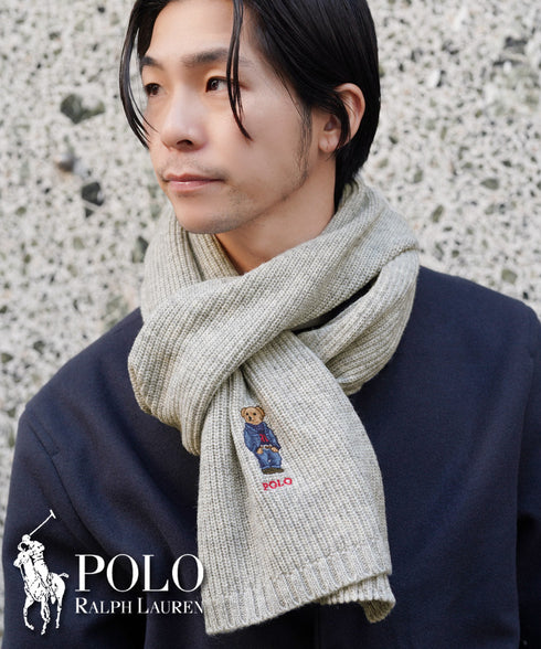 ポロ ラルフローレン POLO RALPH LAUREN solid denim bear scarf マフラー|おしゃれ 人気 クリスマス プレゼント 彼氏