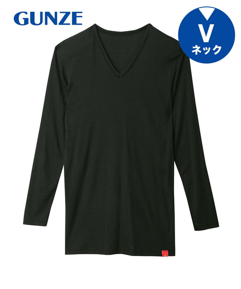 グンゼ GUNZE HOTMAGIC 薄手 9分袖シャツ クルーネック Vネック 【メール便】|無地 人気 プレゼント 彼氏