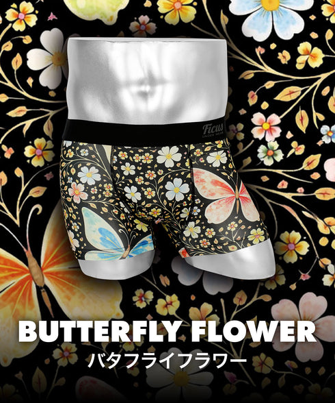 フィークス FICUS butterfly flower メンズボクサーパンツ 【メール便】下着 おしゃれ 人気 プレゼント 彼氏