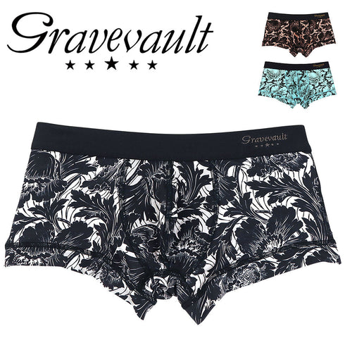 グレイブボールト Gravevault FLOWER メンズ ローライズ ボクサーパンツ 【メール便】|下着 おしゃれ 人気 高級 プレゼント 彼氏 キムタク