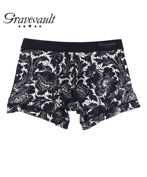 グレイブボールト Gravevault FLOWER メンズ ショート ボクサーパンツ 【メール便】|下着 おしゃれ 人気 高級 プレゼント 彼氏 キムタク