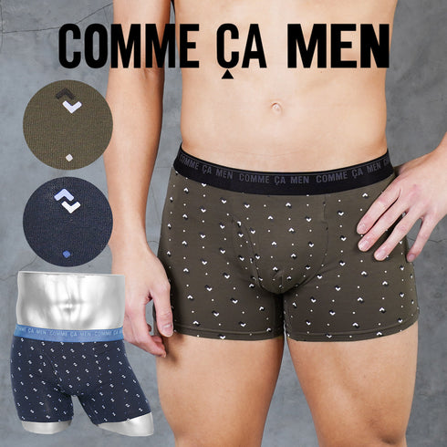 コムサメン COMME CA MEN ベア天ダイヤ柄総柄プリント メンズ ボクサーパンツ 【メール便】