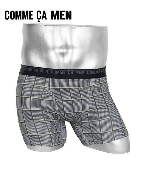 コムサメン COMME CA MEN ベア天チェック柄プリント メンズ ボクサーパンツ 【メール便】