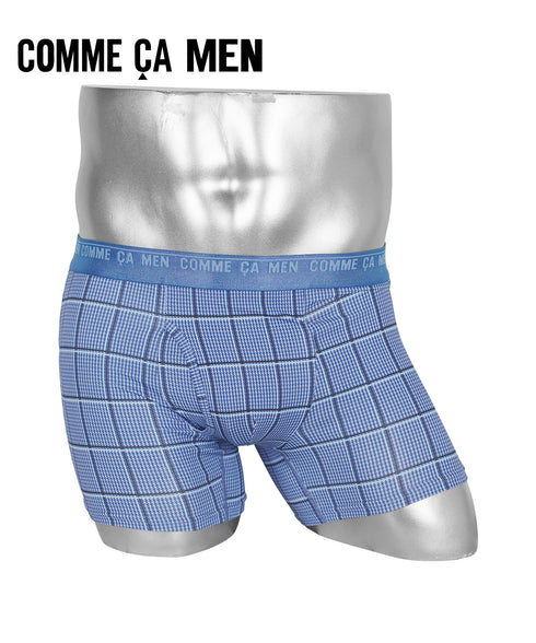 コムサメン COMME CA MEN ベア天チェック柄プリント メンズ ボクサーパンツ 【メール便】