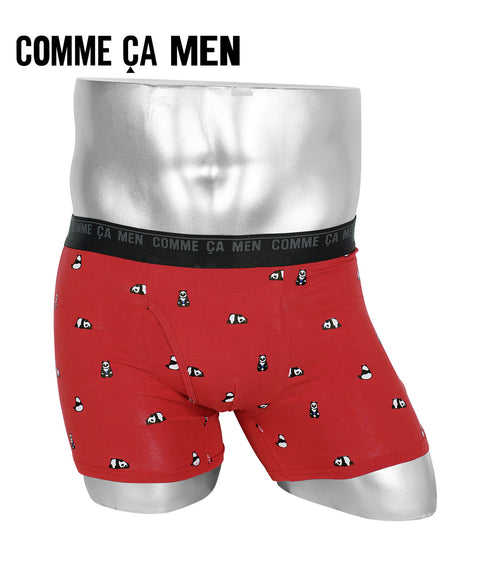 コムサメン COMME CA MEN ベア天パンダ危惧種柄プリント メンズ ボクサーパンツ 【メール便】