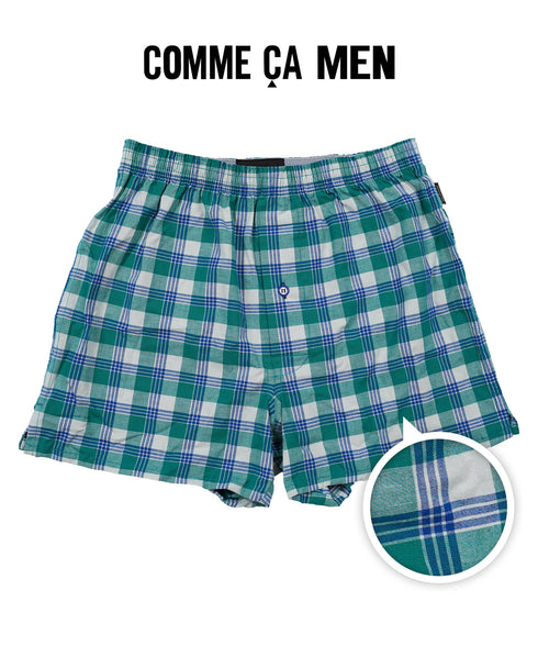 コムサメン COMME CA MEN タータンチェックストレッチ先染 メンズ トランクス 【メール便】