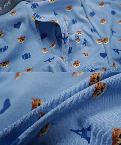 ポールアンドジョー PAUL&JOE 綿レーヨントラベルヌネット柄 メンズ ボクサーパンツ 【メール便】猫 かわいい プレゼント ギフト 彼氏 夫 旦那