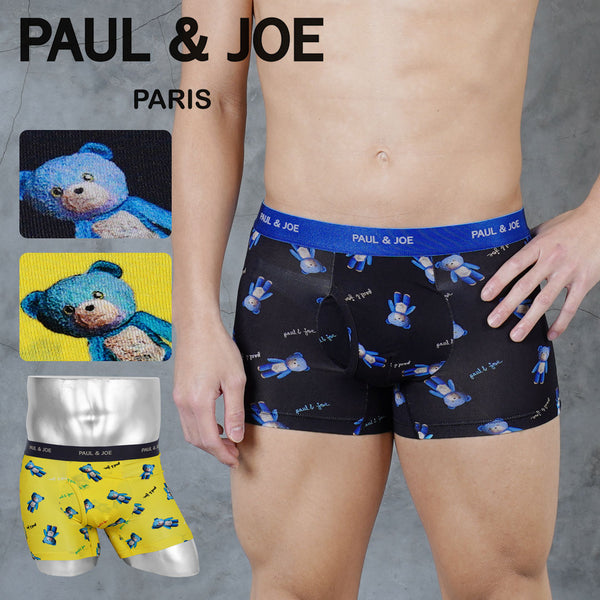 ポールアンドジョー PAUL&JOE 綿レーヨンブルーベア柄プリント メンズ ボクサーパンツ 【メール便】猫 かわいい プレゼント ギフト 彼氏 夫 旦那 父の日
