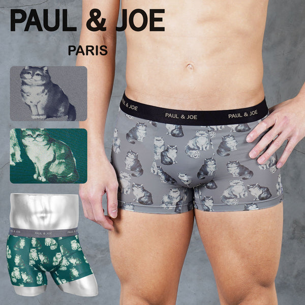 ポールアンドジョー PAUL&JOE ポリエステルベア天ネコリピート柄昇華プリント メンズ ボクサーパンツ 【メール便】