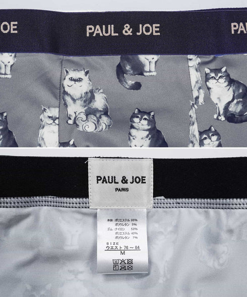 ポールアンドジョー PAUL&JOE ポリエステルネコリピート柄昇華プリント メンズ ボクサーパンツ 【メール便】猫 かわいい プレゼント ギフト 彼氏 夫 旦那