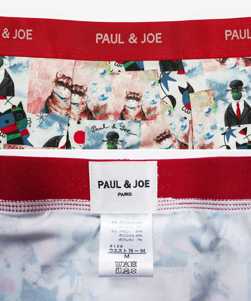 ポールアンドジョー PAUL&JOE ポリエステルアート柄昇華プリント メンズ ボクサーパンツ 【メール便】猫 かわいい プレゼント ギフト 彼氏 夫 旦那