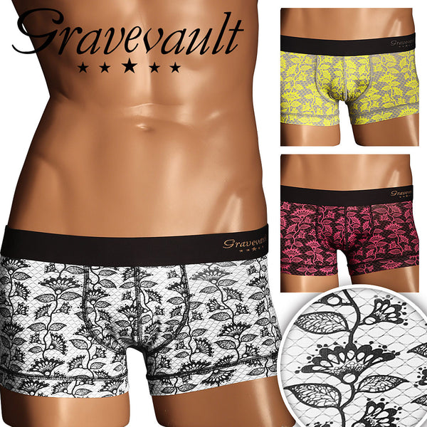グレイブボールト Gravevault BARBED FLOWER メンズ ローライズ ボクサーパンツ 【メール便】