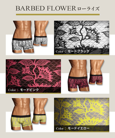 グレイブボールト Gravevault BARBED FLOWER メンズ ローライズ ボクサーパンツ 【メール便】