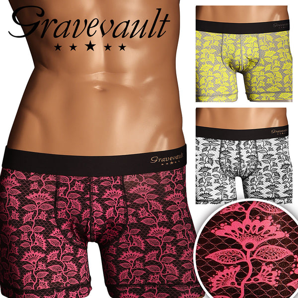 グレイブボールト Gravevault BARBED FLOWER メンズ ショート ボクサーパンツ 【メール便】