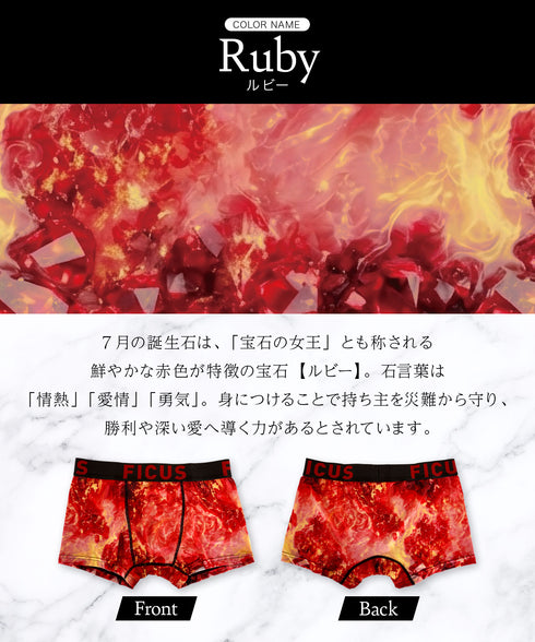 フィークス FICUS 誕生石シリーズ メンズ ボクサーパンツ 【メール便】