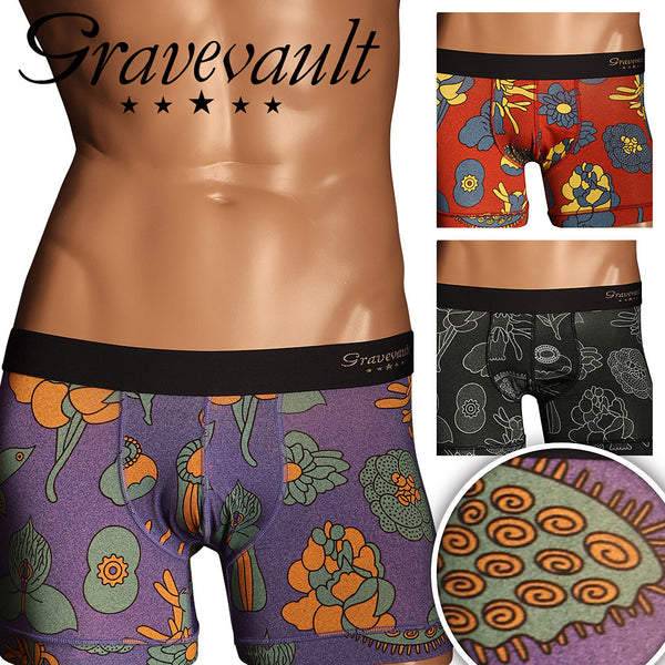 グレイブボールト Gravevault EMBRO FLOWER メンズ ショート ボクサーパンツ 【メール便】