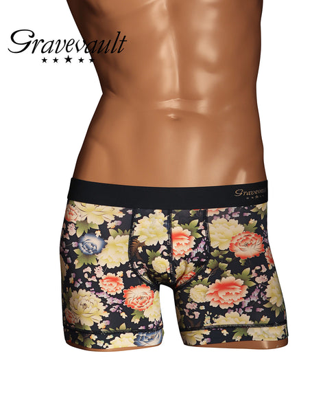 グレイブボールト Gravevault PEONY FLOWER メンズ ショート ボクサーパンツ 【メール便】