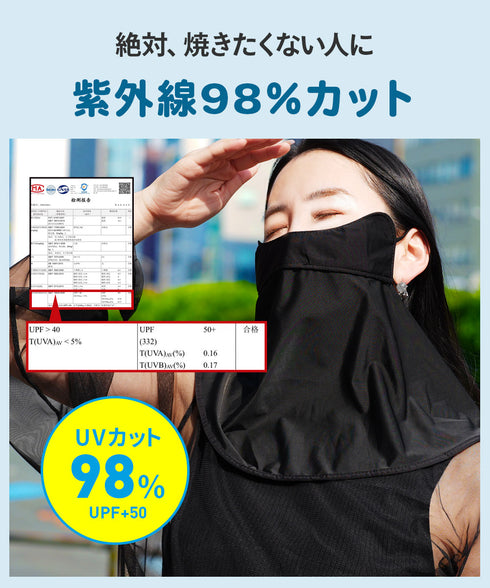 フェイスガード UVカット 接触冷感 UPF50 【メール便】