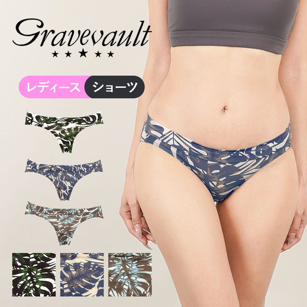 グレイブボールト Gravevault monstera leaf レディース ショーツ 【メール便】
