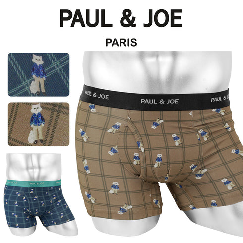 ポールアンドジョー PAUL&JOE 綿レーヨンベア天ジプシー&チェック柄 メンズ ボクサーパンツ 【メール便】