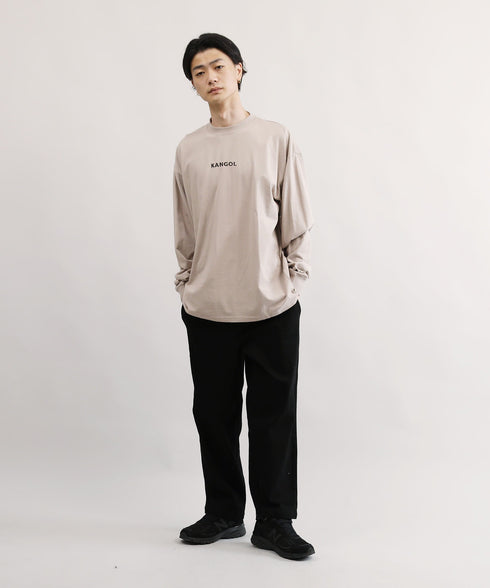 KANGOL / カンゴール 別注 コラボ オーバーサイズ 刺繍 ロゴ ロンT | ブランド クルーネックロンT 長袖Tシャツ クルーネック ロングtシャツ 無地 カットソー