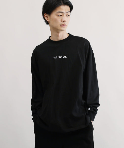 KANGOL / カンゴール 別注 コラボ オーバーサイズ 刺繍 ロゴ ロンT | ブランド クルーネックロンT 長袖Tシャツ クルーネック ロングtシャツ 無地 カットソー