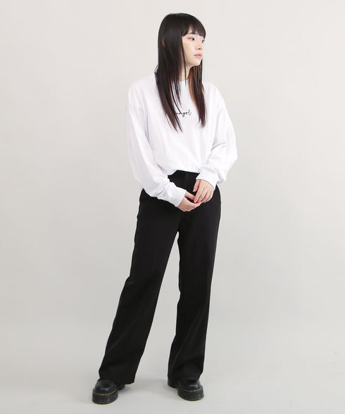 KANGOL / カンゴール 別注 コラボ オーバーサイズ 刺繍 ロゴ ロンT | ブランド クルーネックロンT 長袖Tシャツ クルーネック ロングtシャツ 無地 カットソー