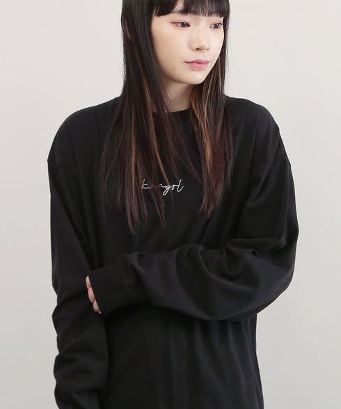 KANGOL / カンゴール 別注 コラボ オーバーサイズ 刺繍 ロゴ ロンT | ブランド クルーネックロンT 長袖Tシャツ クルーネック ロングtシャツ 無地 カットソー