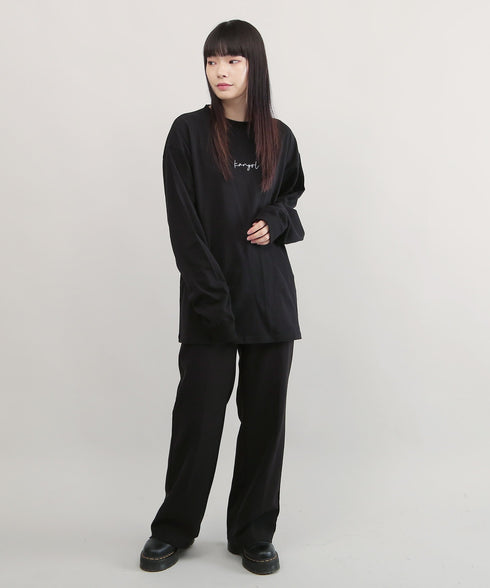 KANGOL / カンゴール 別注 コラボ オーバーサイズ 刺繍 ロゴ ロンT | ブランド クルーネックロンT 長袖Tシャツ クルーネック ロングtシャツ 無地 カットソー