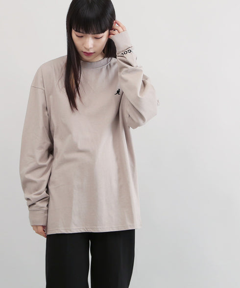 KANGOL / カンゴール 別注 コラボ オーバーサイズ 刺繍 ロゴ ロンT | ブランド クルーネックロンT 長袖Tシャツ クルーネック ロングtシャツ 無地 カットソー