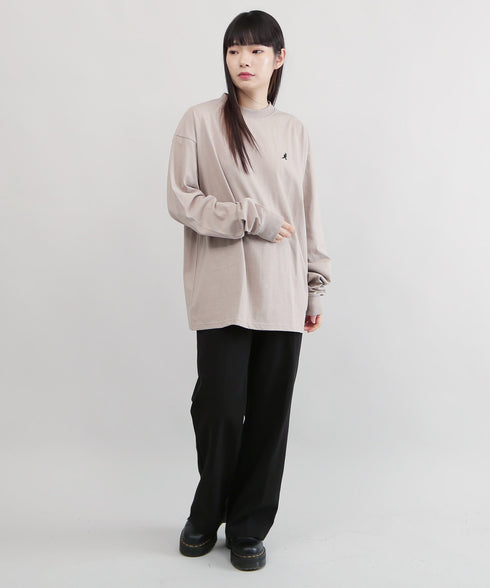 KANGOL / カンゴール 別注 コラボ オーバーサイズ 刺繍 ロゴ ロンT | ブランド クルーネックロンT 長袖Tシャツ クルーネック ロングtシャツ 無地 カットソー