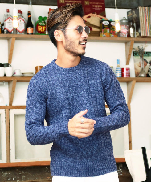 マルチネックフィッシャーマンニット