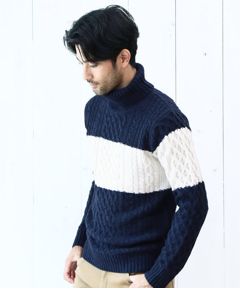 マルチネックフィッシャーマンニット