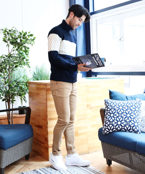 マルチネックフィッシャーマンニット