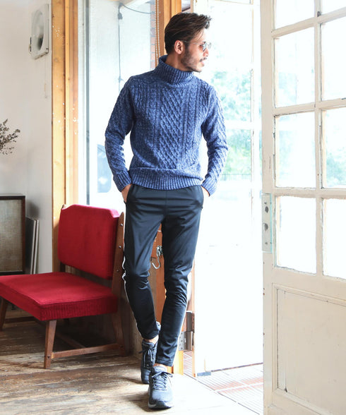 マルチネックフィッシャーマンニット